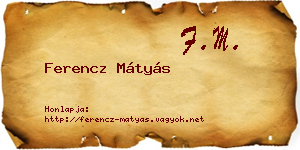 Ferencz Mátyás névjegykártya
