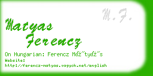 matyas ferencz business card